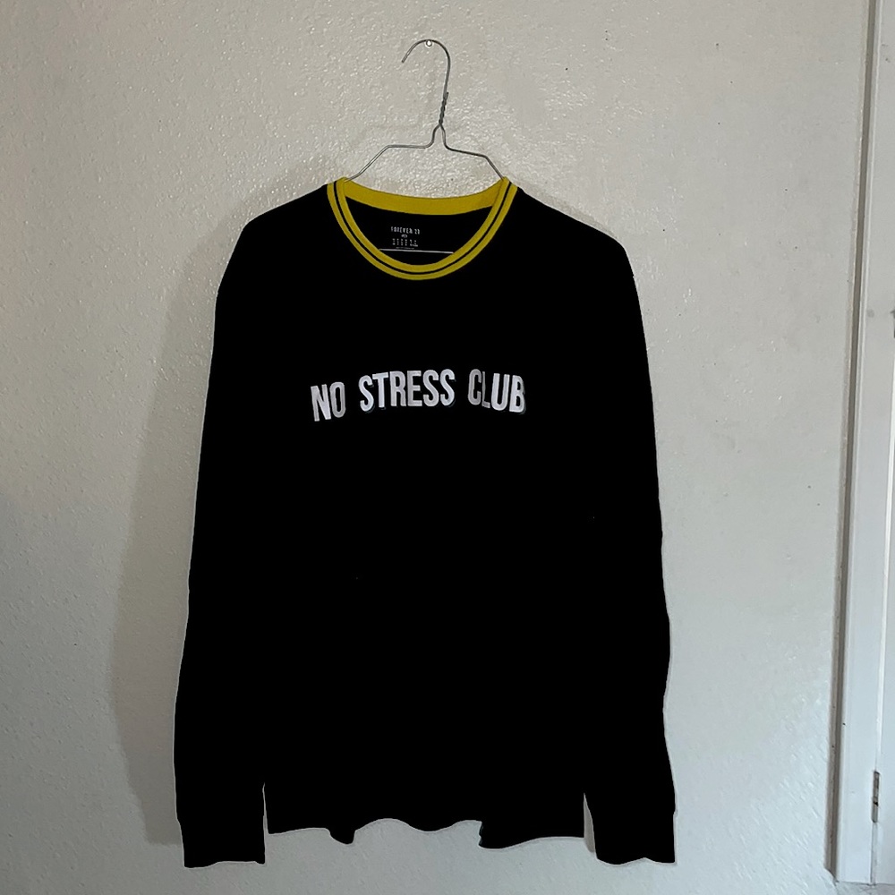 A forever 21 no stress black long-sleeve shirt